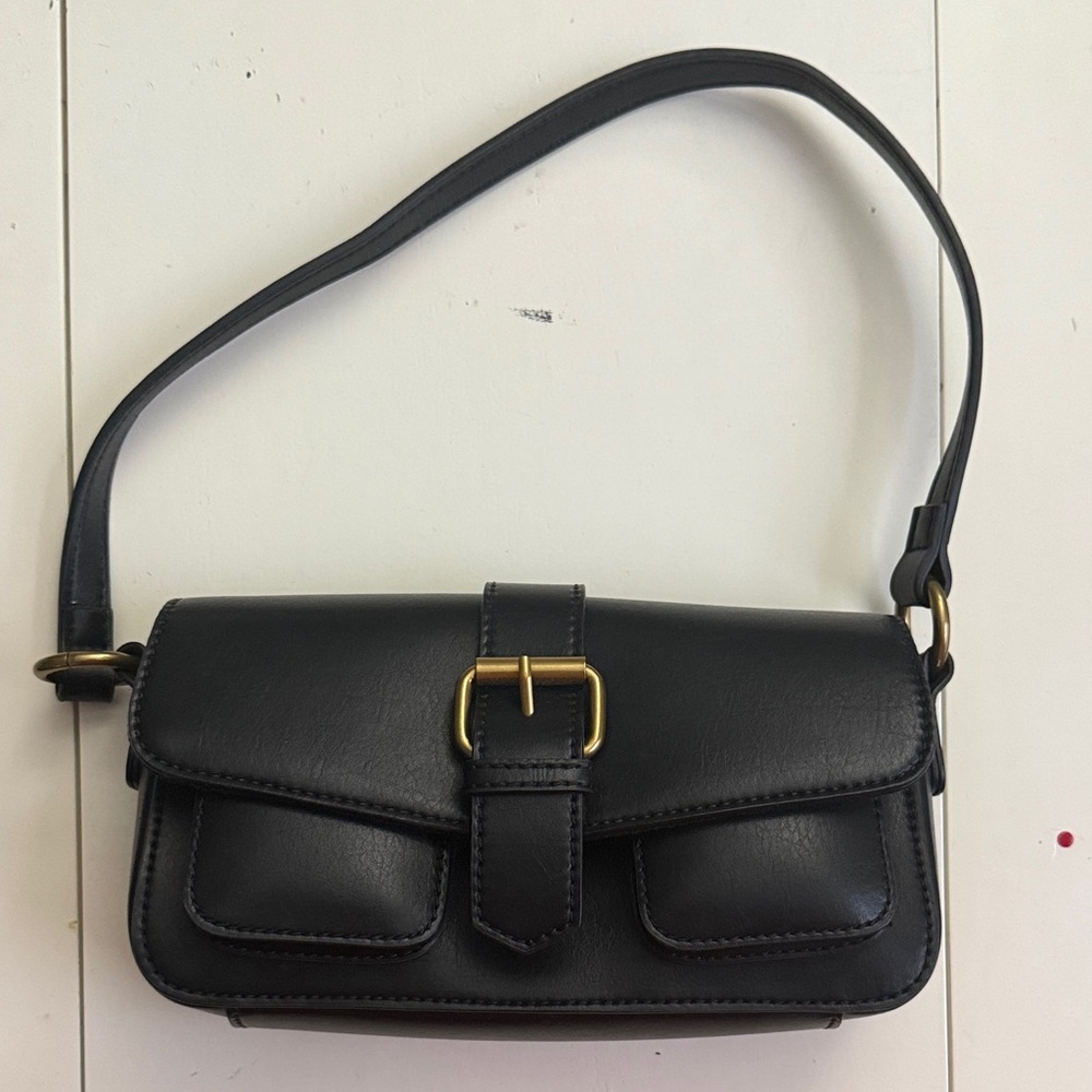 Black Leather Brandy Bag